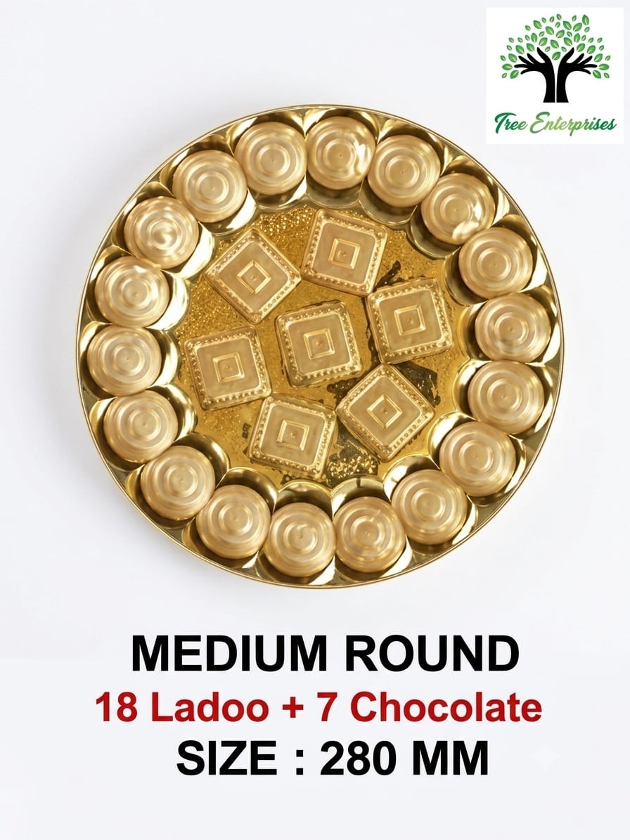 MEDIUM ROUND  18 LADOO+7 CHOCOLATE SIZE 280MM